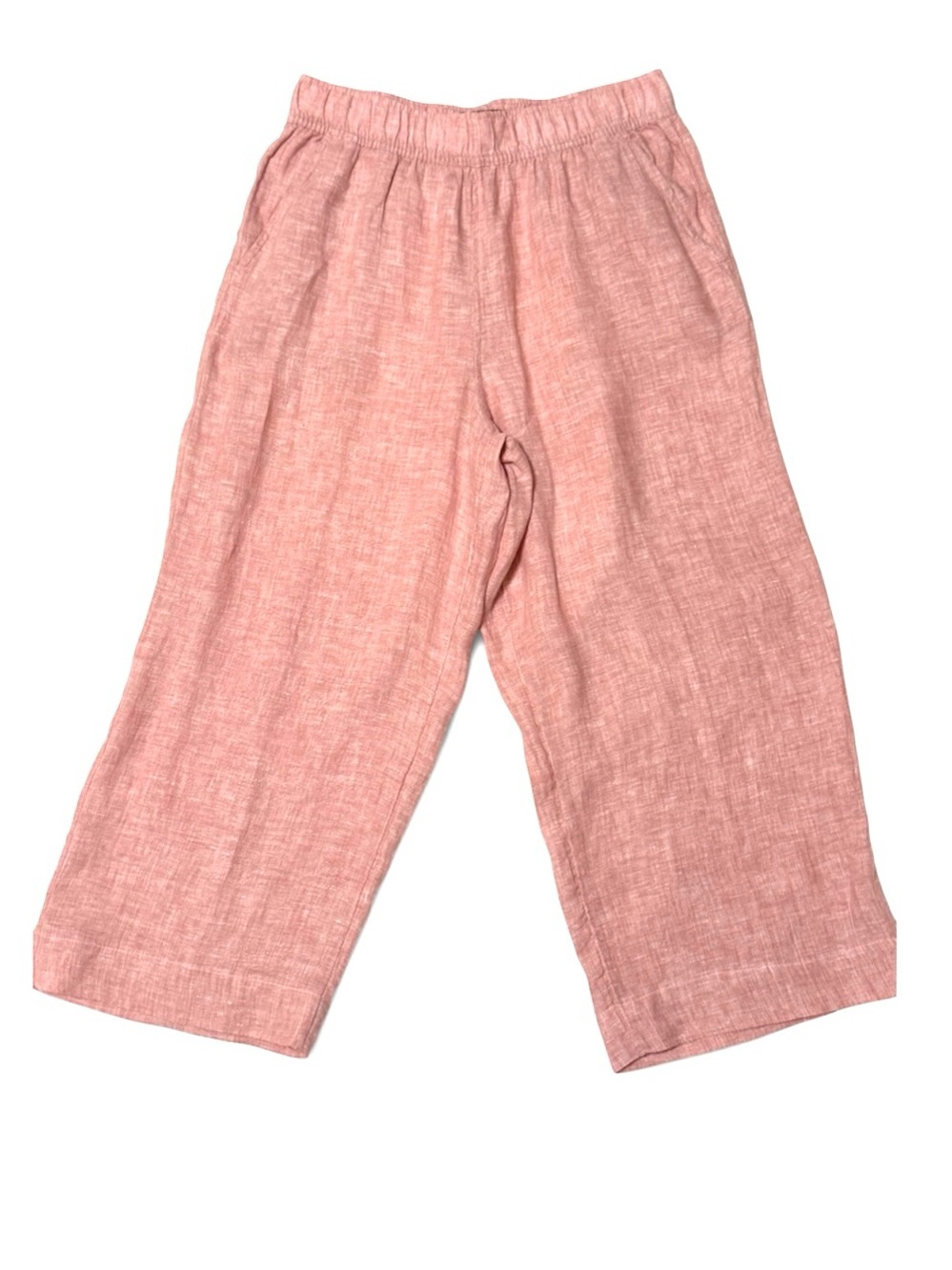 Tahari worn linen salon colored wide leg cropped pants